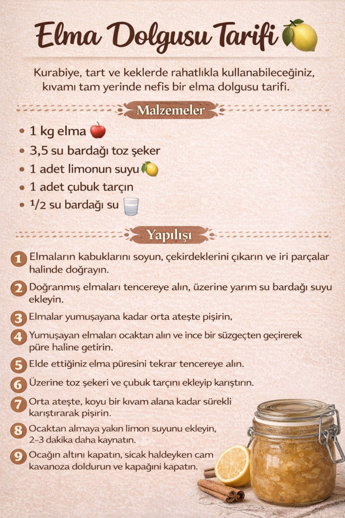 Elma Dolgulu Kurabiye Tarifi
