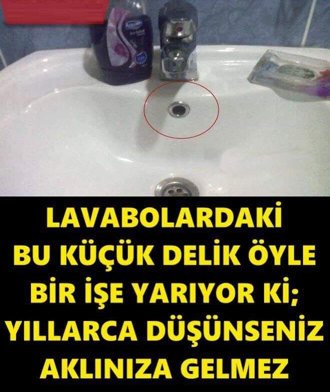 Lavabolarda bulunan deliğin işlevi