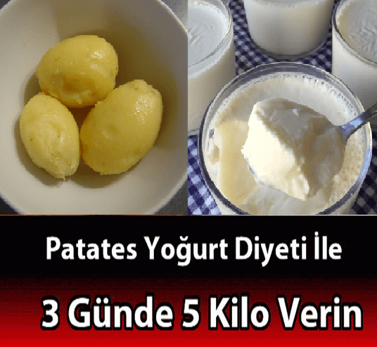 3 Günde 8 Kilo Verdiren Patates Yoğurt Diyeti