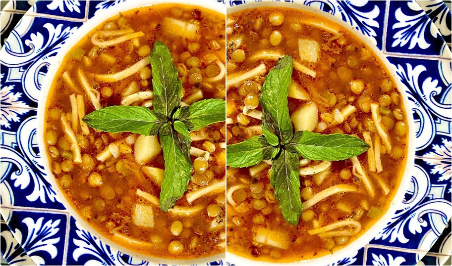 Yeşil Mercimekli Erişte Çorbası