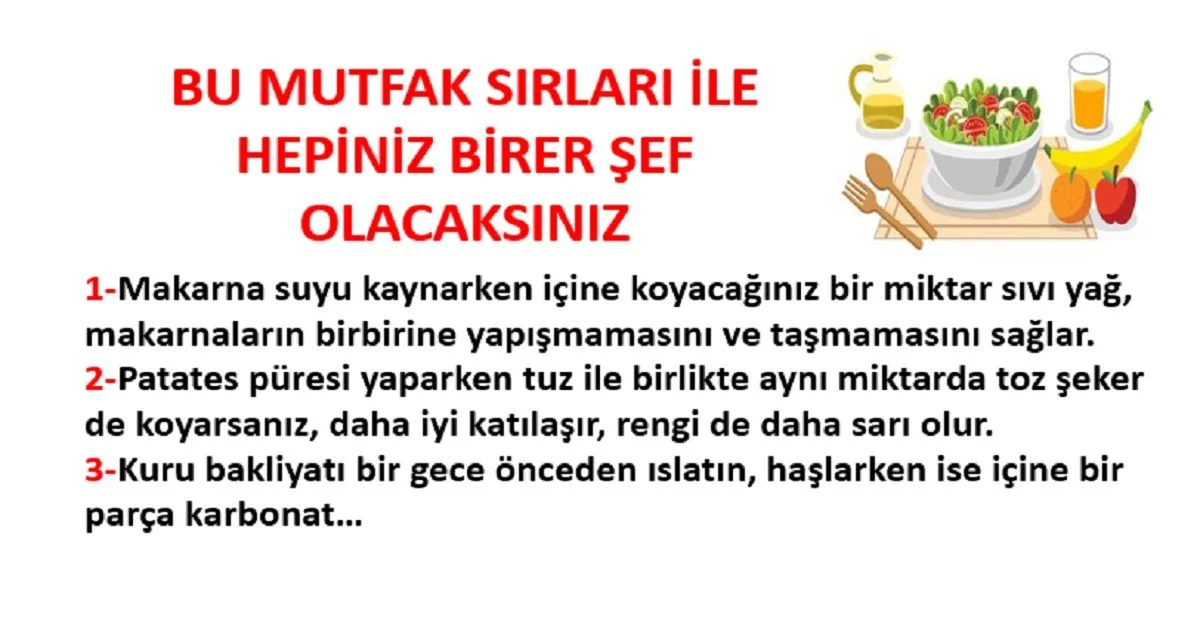 Bu Mutfak Sırları ile Hepiniz Birer Şef Olacaksınız