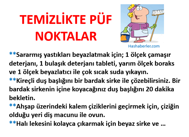 Ev temizliği için pratik bilgiler