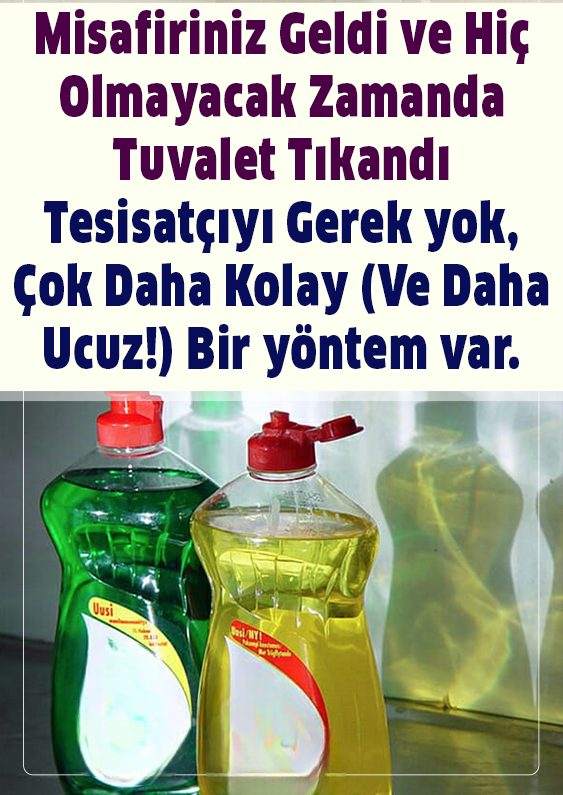 Tuvalet Tıkanıklığına Çözüm Su Ve Bulaşık Deterjanı