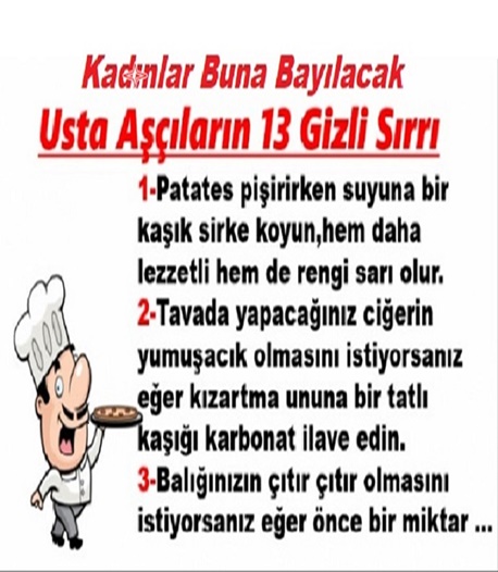 Usta Aşçıların Herkesten S-ır gibi Gizlediği Yemek S-ırları