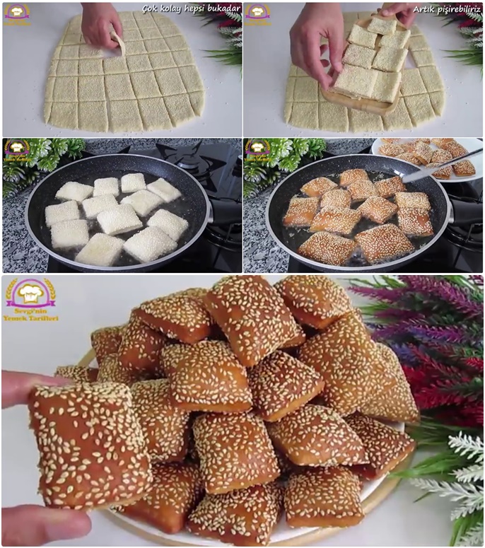 Simit Tadında Susamlı Pişi