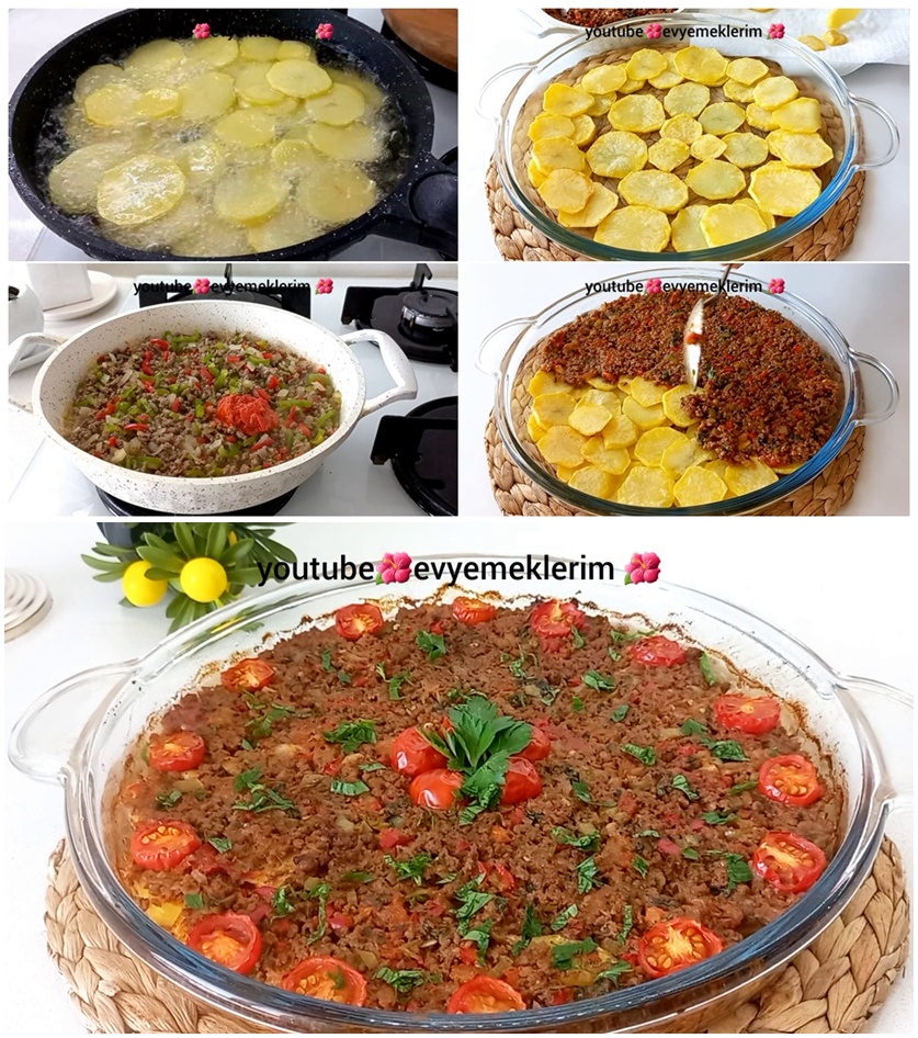 Az Kıyma İle Çok Pratik Patates Oturtma Tarifi