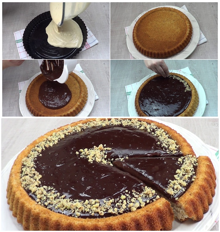 Çikolatalı Cevizli Tart Kek Tarifi