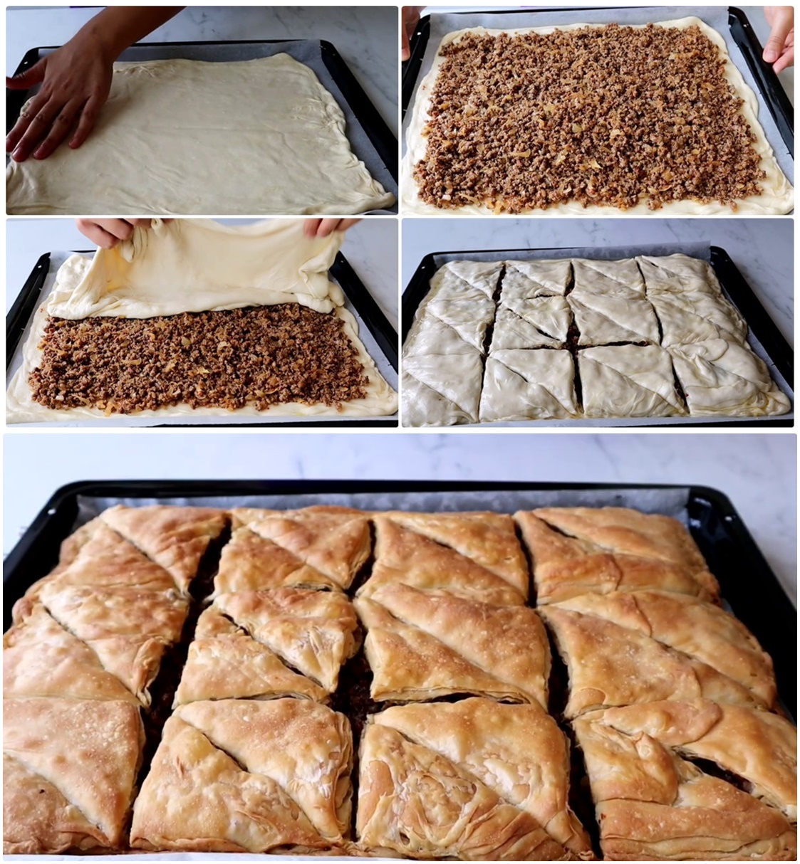 Sadece 2 Tane Beze ile Tam Bir Tepsi Börek Yaptım