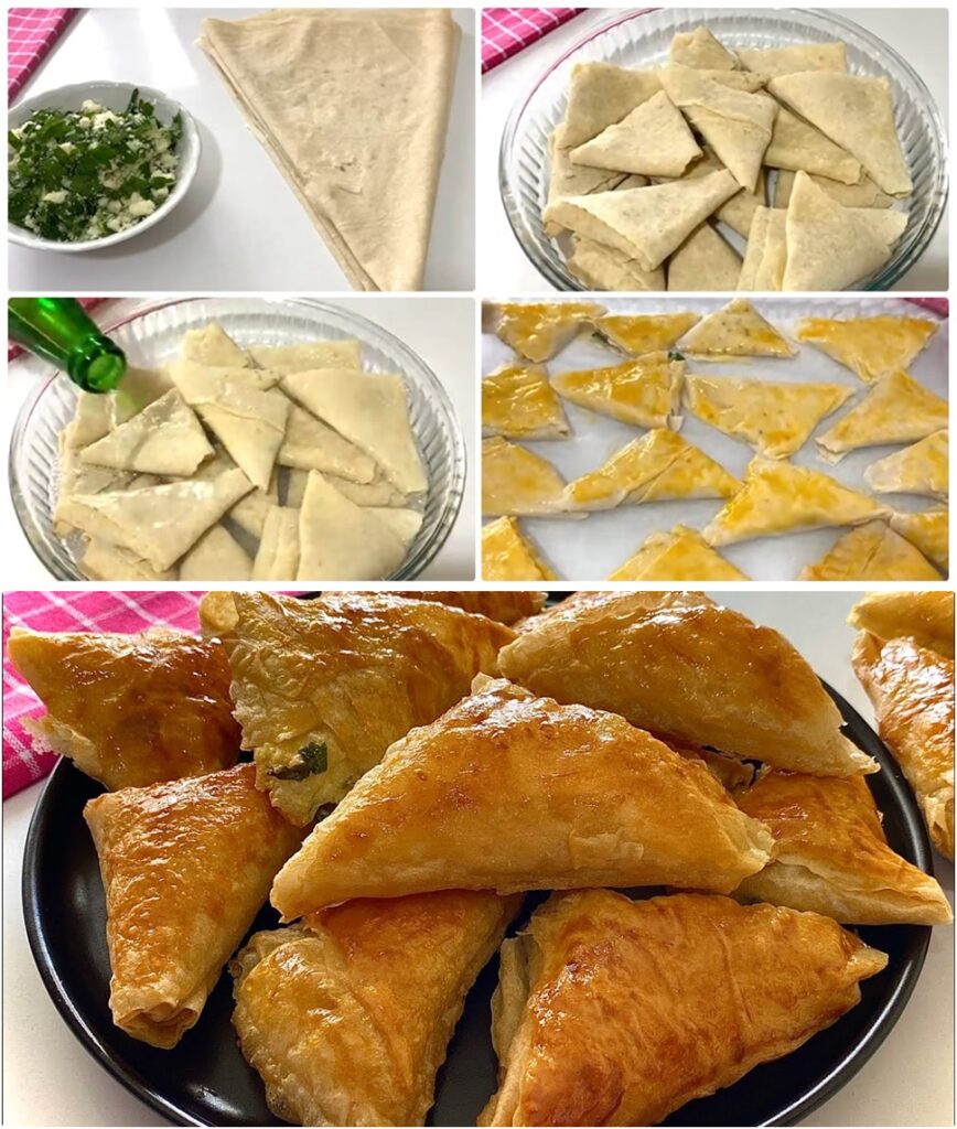 Sadece 2 Yufkadan Bir Tepsi Çıtır Çıtır Kolay Börek Tarifi