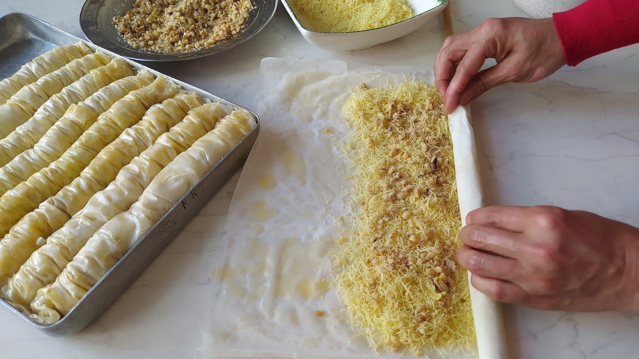 Hazır Baklavalık Yufkadan Kadayıflı Burma Baklava Nasıl Yapılır