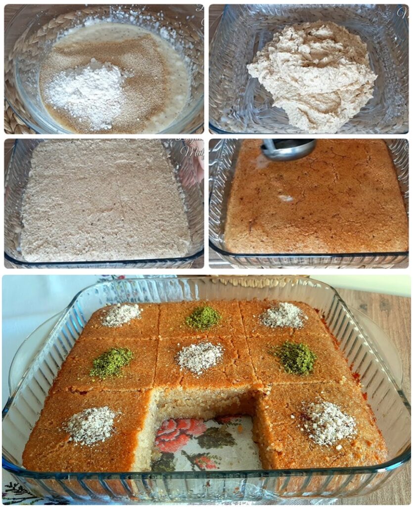 Sadece 3 Kaşık Unla Revaniye Rakip Kavrulmuş İrmik Tatlısı