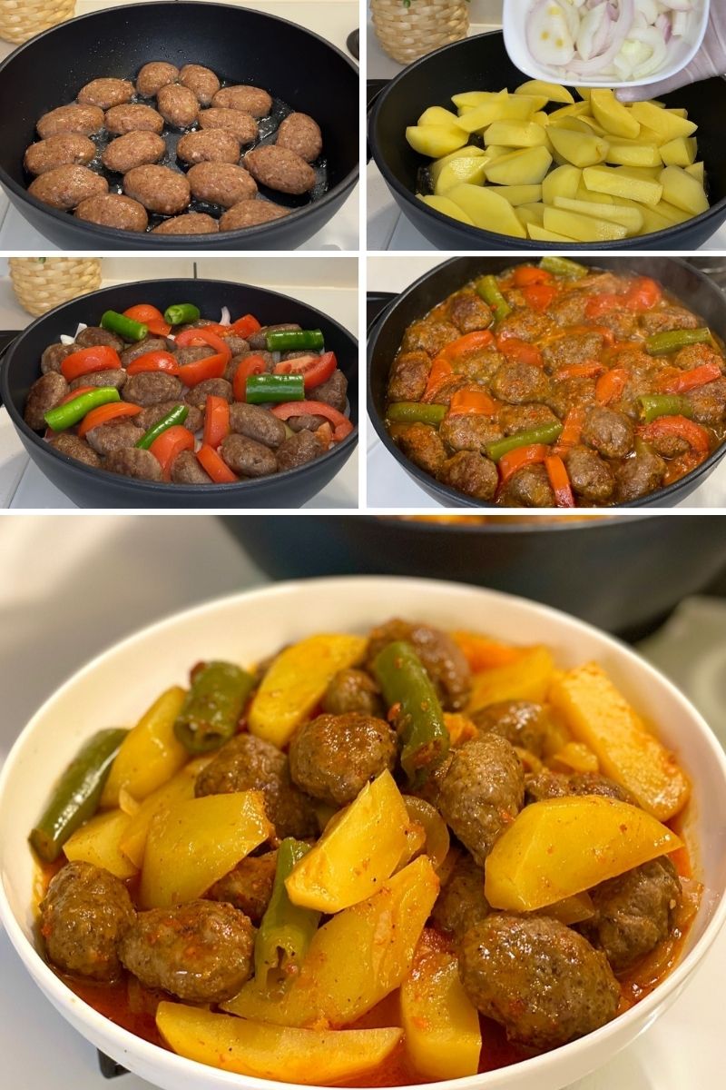 Tencerede Pratik Patates Köfte Yemeği