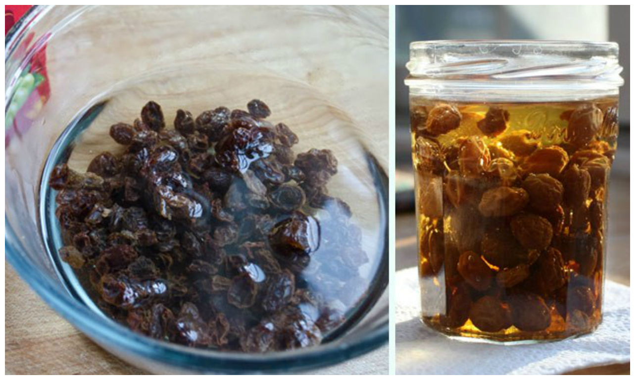 21 adet kuru üzümü gece boyunca suda bekletin ve sabahına için