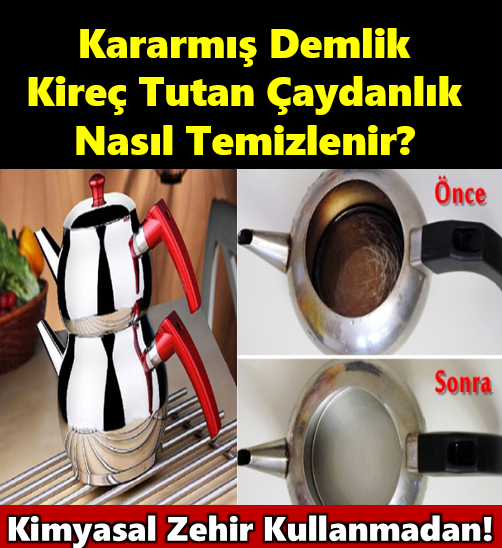 Kararan Demlik,Kireç Tutan Çaydanlık Temizleme