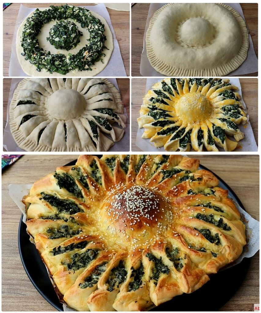 Daha Önce Böyle Değişik Olanı Yapılmadı Ispanaklı Güneş Börek