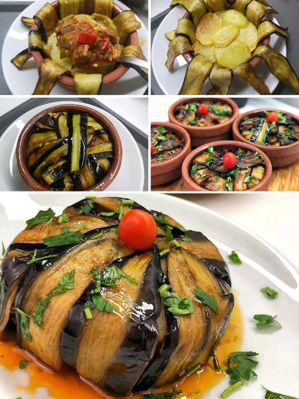 Kiremitte Porsiyonluk Patlıcan Kapama