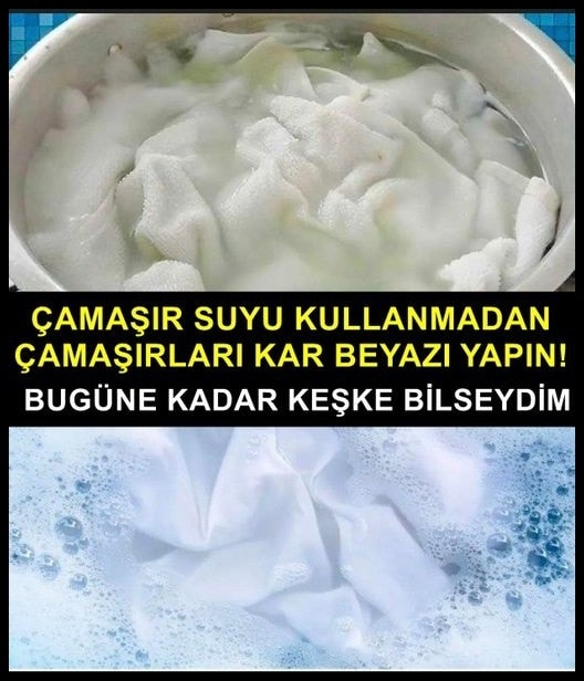 Çamaşır suyu kullanmadan beyazları kar beyaz yapın.