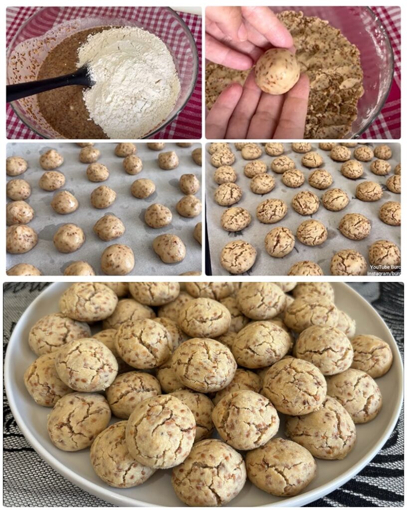 Çok Az Malzemeyle 1 Tepsi Tahinli Susamlı Kurabiye Tarifi