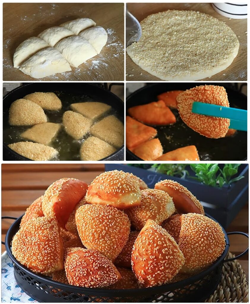 Balon Gibi Kabaran Susamlı Puf Puf Pişi