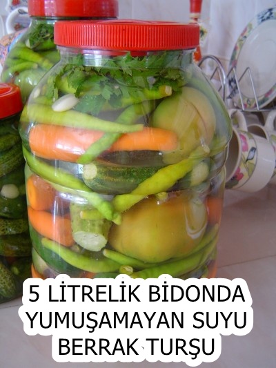 5 Litrelik Bidonda Yumuşamayan Suyu Berrak Turşu