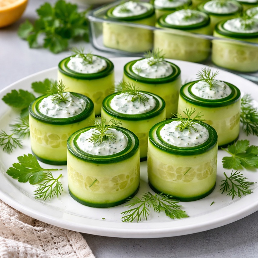 Krem Peynirli Salatalık Ruloları Tarifi