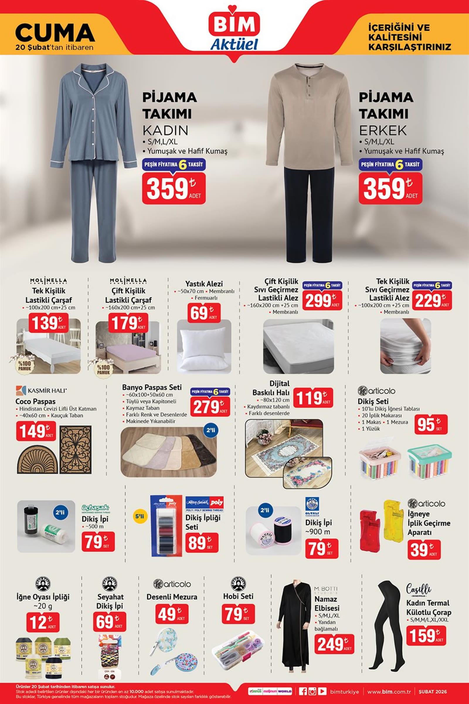 BİM 20 Şubat 2026 Aktüel Ürünler Kataloğu