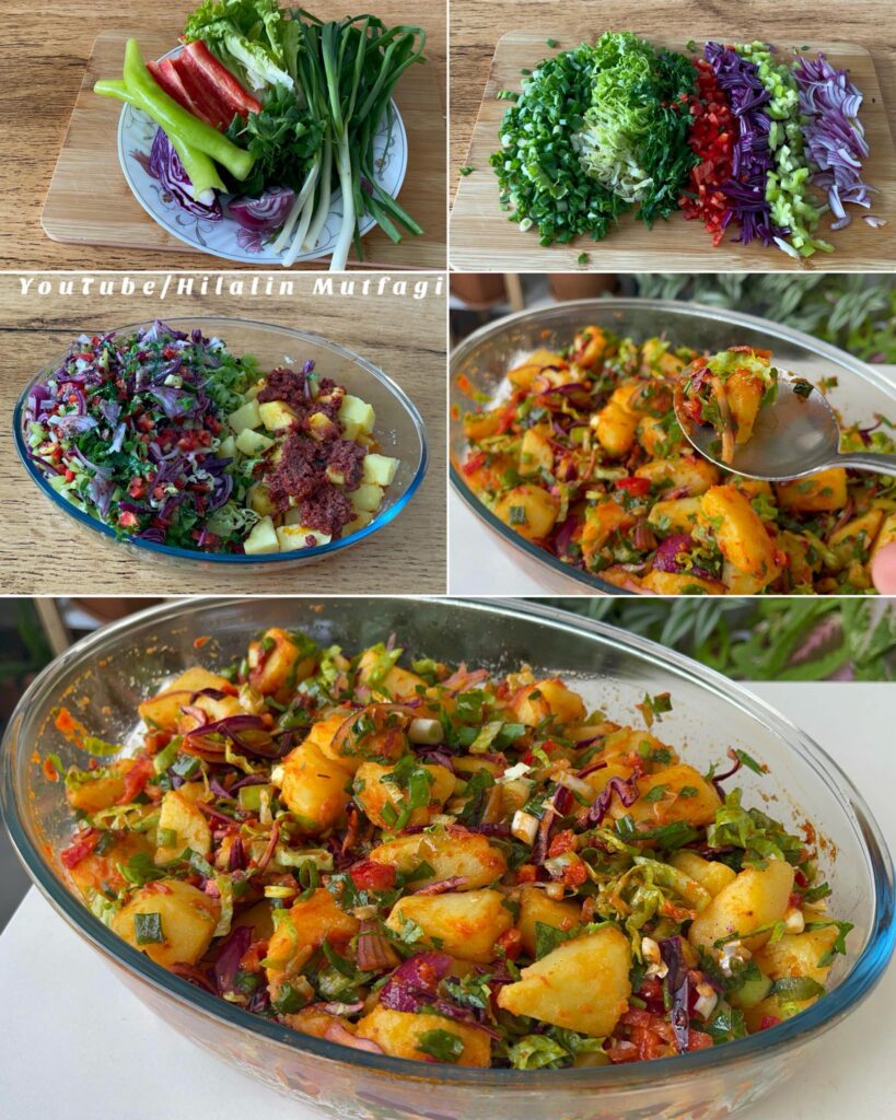 Kaşık Kaşık Yediren Çok Lezzetli Patates Salatası Tarifi