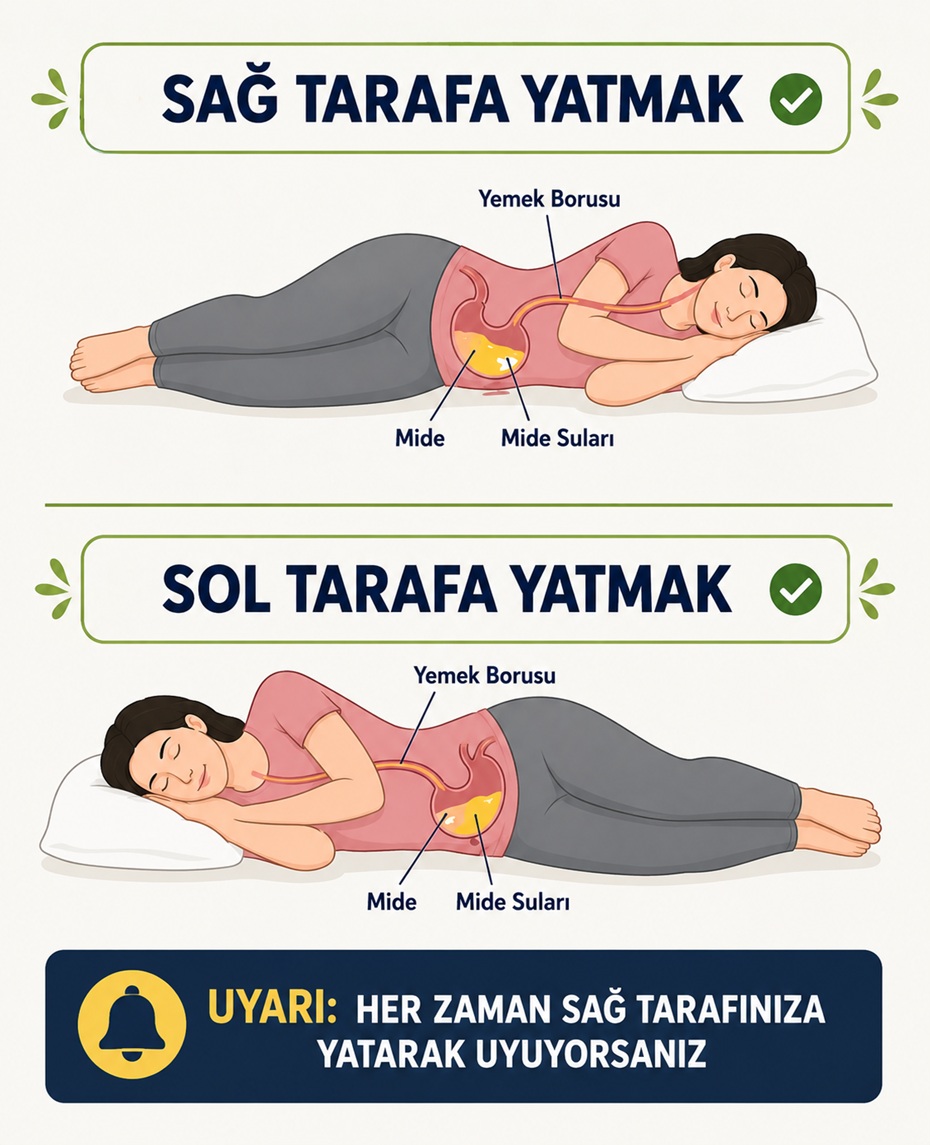Sağ tarafınıza yatıyorsanız eğer..